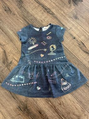 Sara Sara Navy School Supplies Short Sleeve Dress